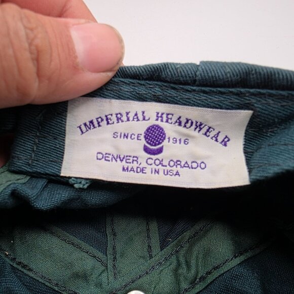 Vintage Imperial Headwear ABB Adjustable Strapback Hat Made In USA Green Hat - Picture 6 of 9